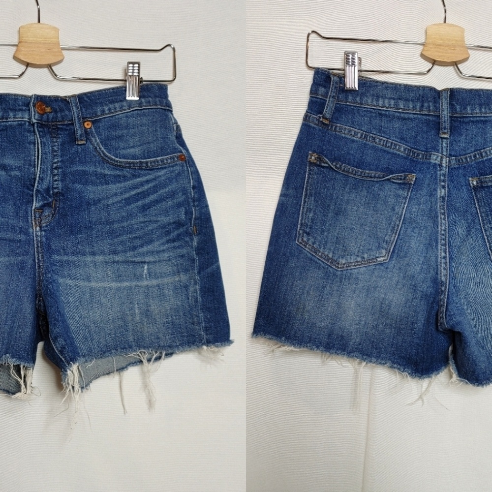 Madewell High-Rise Denim Shorts in Glenoaks Wash: Cutoff Edition‎ F7019 Size 26
